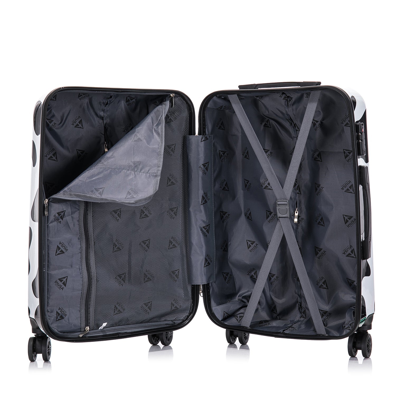 Print 3-Piece Hardside Luggage Sets with Spinner Wheels, Handle, Trolley, (20"/24"/28"), Cheetah