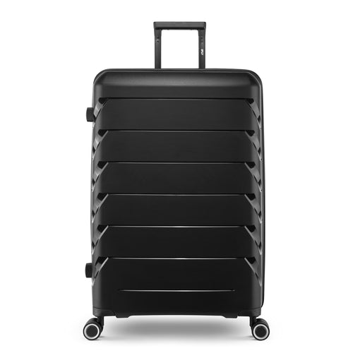 (2 pack) 28" Checked Hard Side Lightweight Expandable Luggage, Black