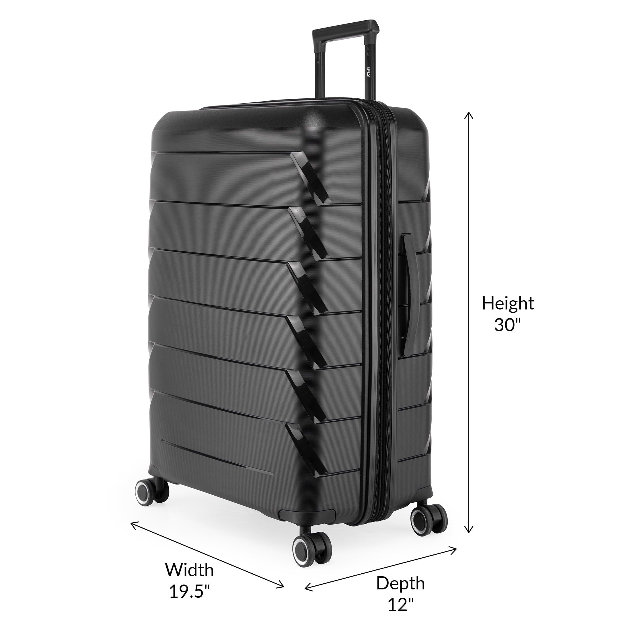 (2 pack) 28" Checked Hard Side Lightweight Expandable Luggage, Black
