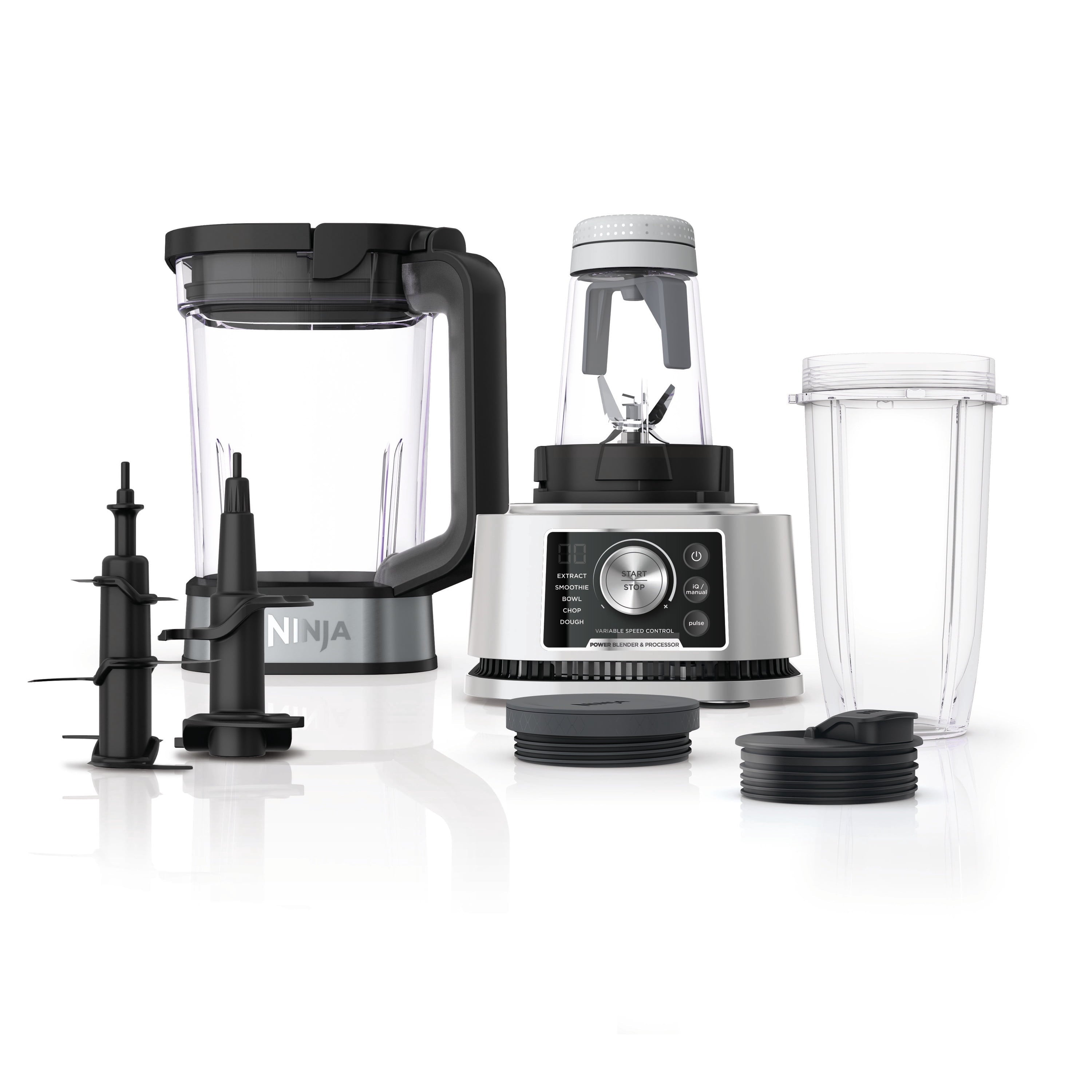 SS351 Foodi Power Pitcher System, Smoothie Bowl Maker, 4in1 Blender + Food Processor (Black/Silver)- New