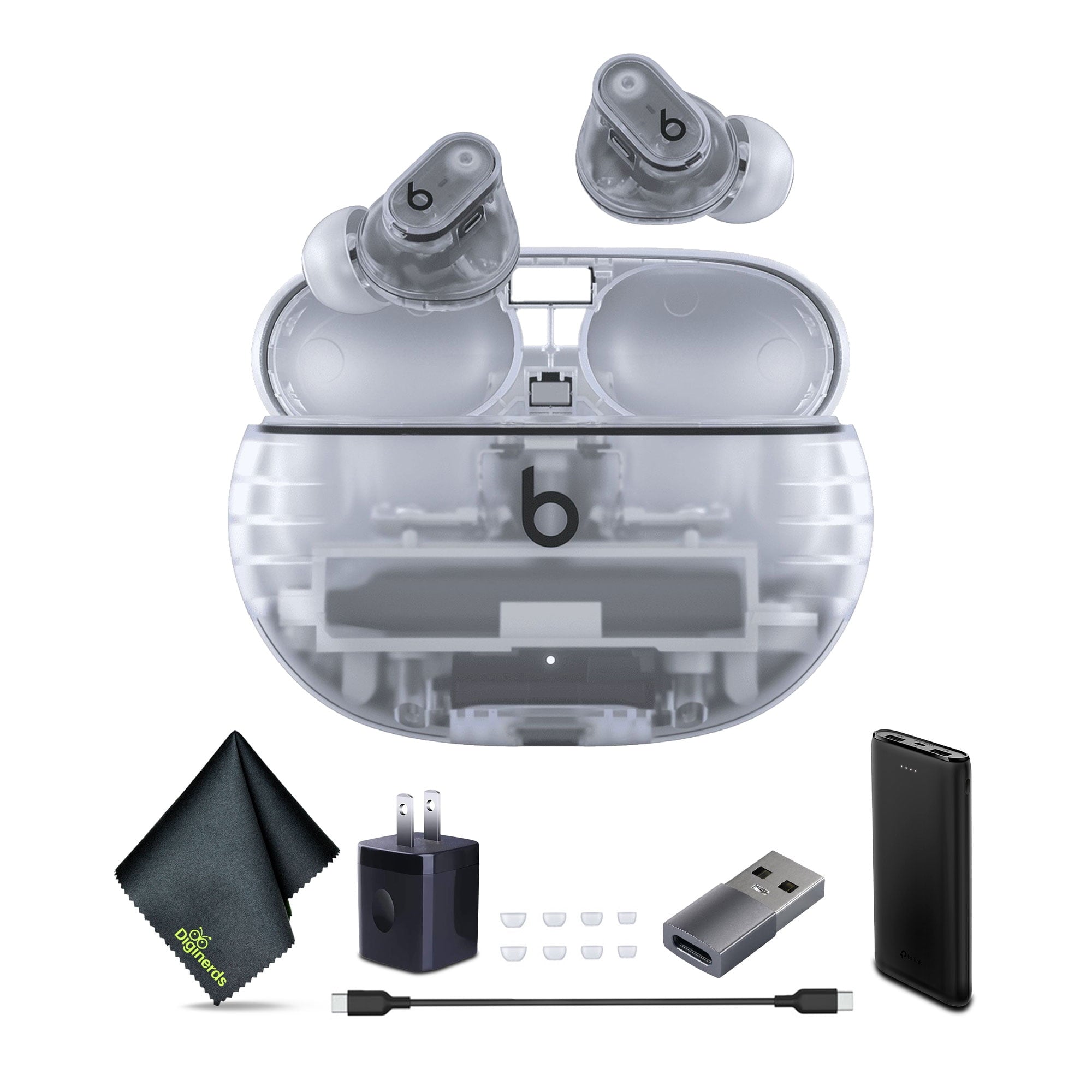 Studio Buds+ Noise Canceling True Wireless In-Ear Headphones (Transparent) with Accessories