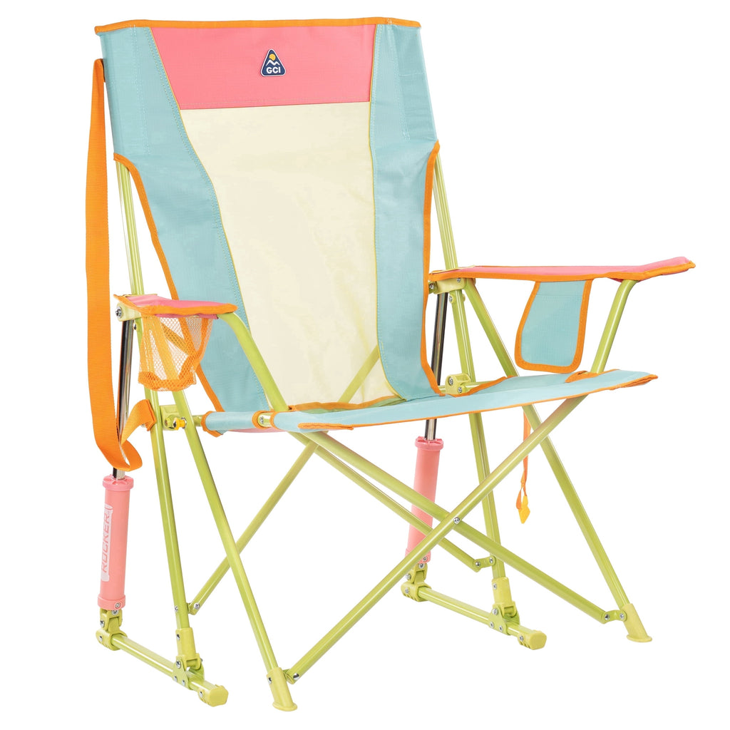 Comfort Pro Rocker Foldable Rocking Camp Chair, Sweet Tea