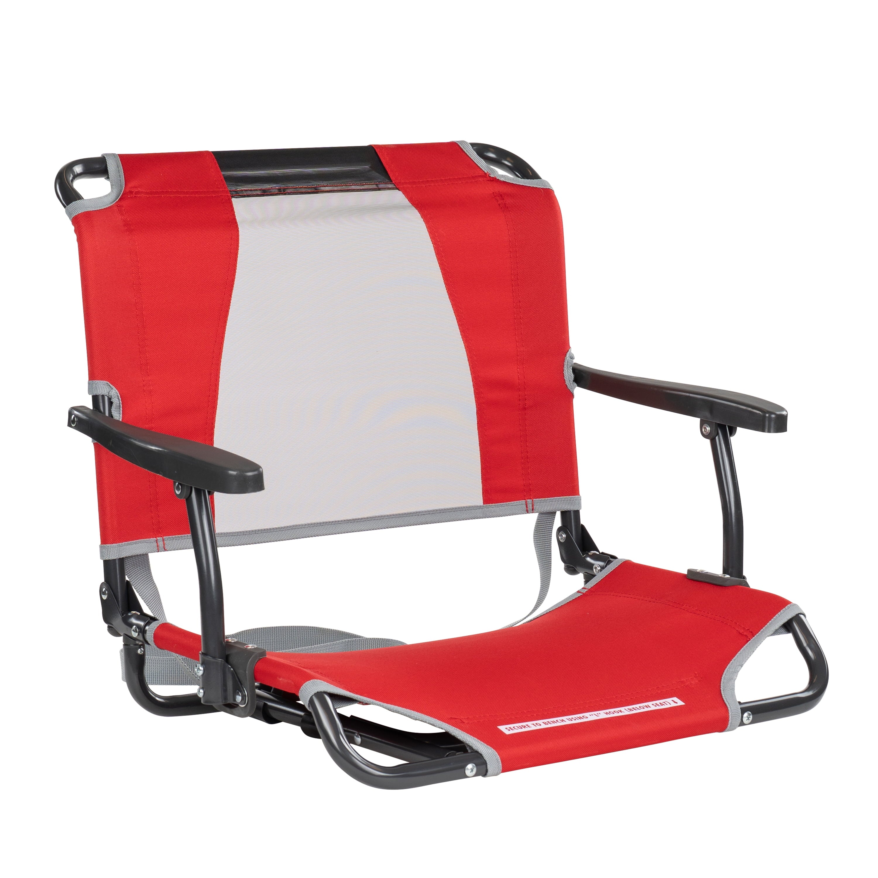 Big Comfort Stadium Seat With Armrests and Back Support for Bleachers, Red