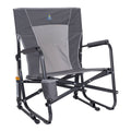 FirePit Rocker Low Profile Rocking Camping Chair, Pewter Gray