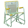 Freestyle Rocker Foldable Rocking Camp Chair, Pastel Green Floral