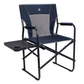 Slim-Fold Director's Chair Compact Folding Camp Chair with Side Table, Indigo