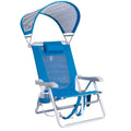 SunShade Backpack Beach Chair Reclining Low Profile Seat with Canopy, Saybrook Blue