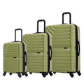 AURUM 3-Piece Hardside Luggage Sets with Spinner Wheels, Handle and Trolley, (20"/24"/28"), Green