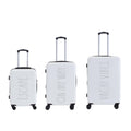 3 Piece Expandable Rolling Luggage Set in White