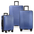 Boren Hardside Rugged Spinner Luggage Set w/ USB Port, Navy, 3-Piece (22/26/30)