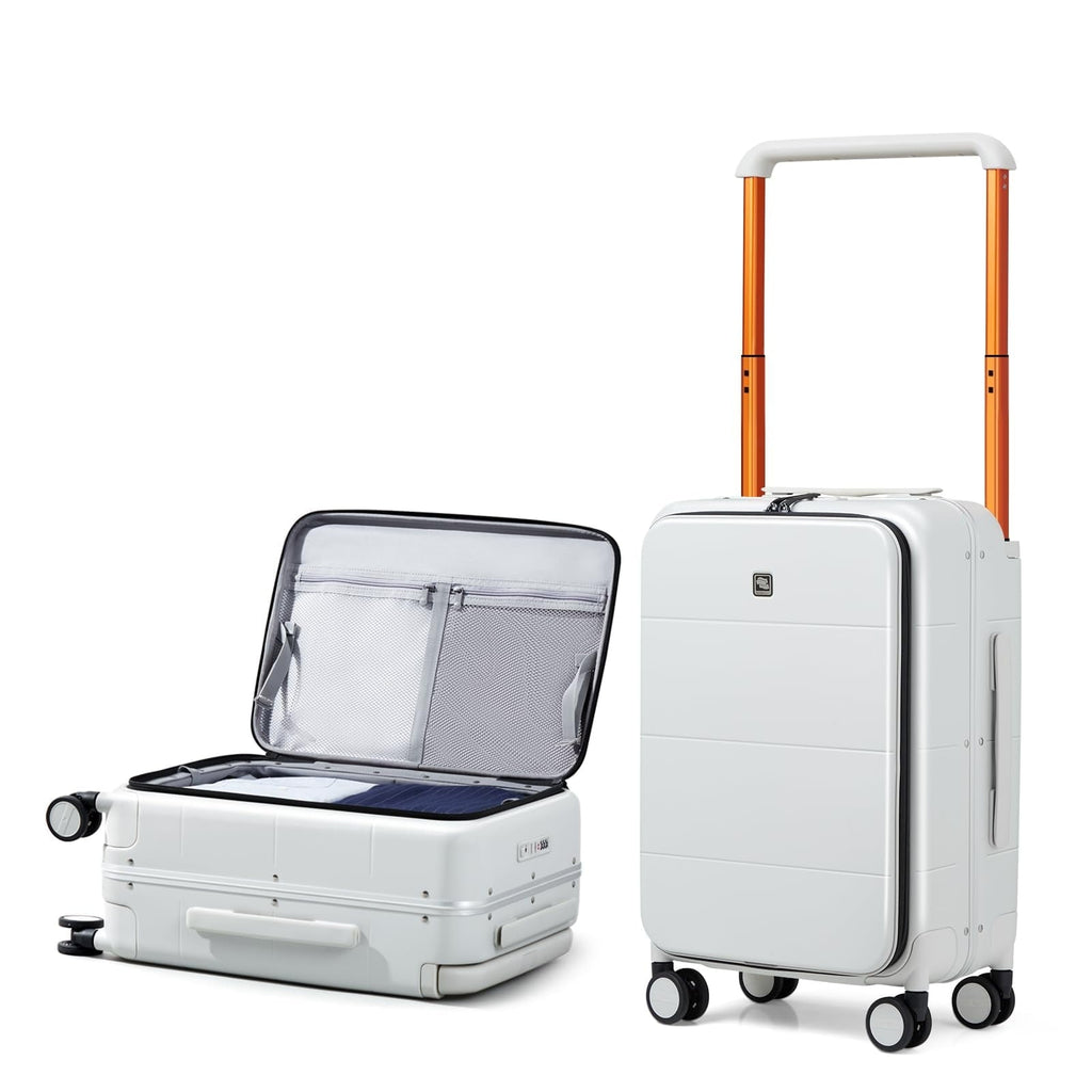 20 Inch Carry On Luggage Hard Shell Suitcases with Spinner Wheels Suitcase for Men Women TSA Luggage Travel Suit Case Lightweight Wide Handle Rolling Luggage(Smoke White)