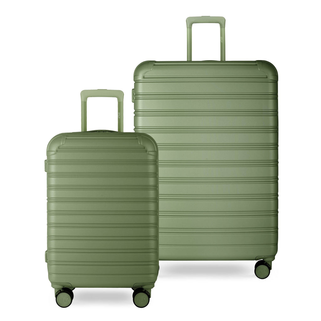 Hardside Fibertech 3.0 Matte 2 Piece Set, 20" Carry-on and 28" Checked Luggage, Olive